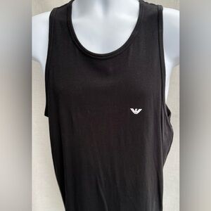 Emporio Armani Black Tank with White Eagle Logo